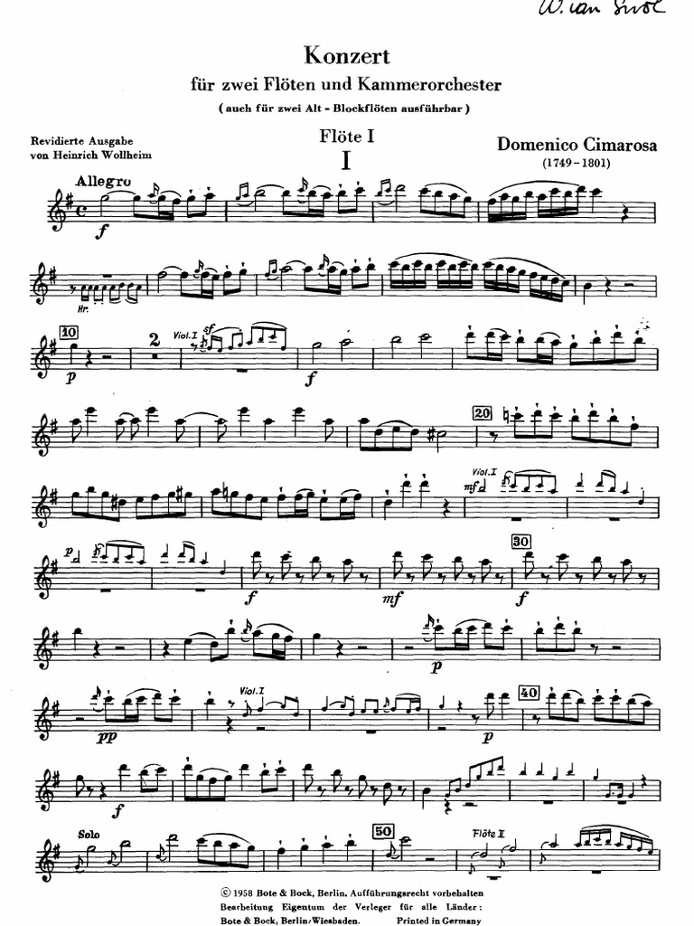 cimarosa flute concerto two flutes